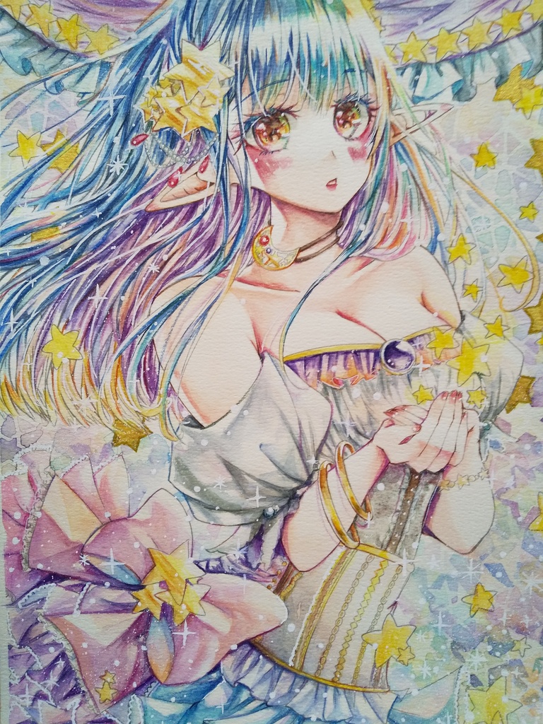 フレームレス原画 星の妖精(約B5)
