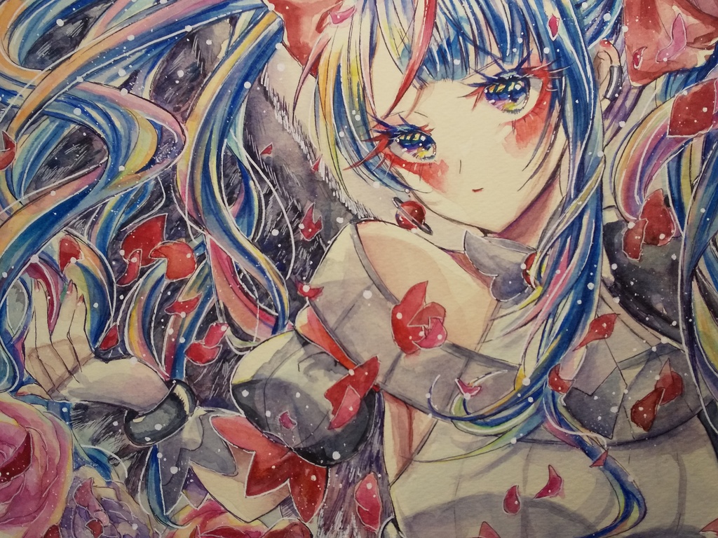 大色紙原画 ひろプリ ダークキュアスカイ