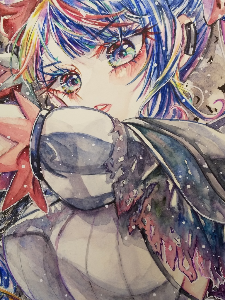 A4フレームレスファンアート原画 ひろプリ ダークキュアスカイ