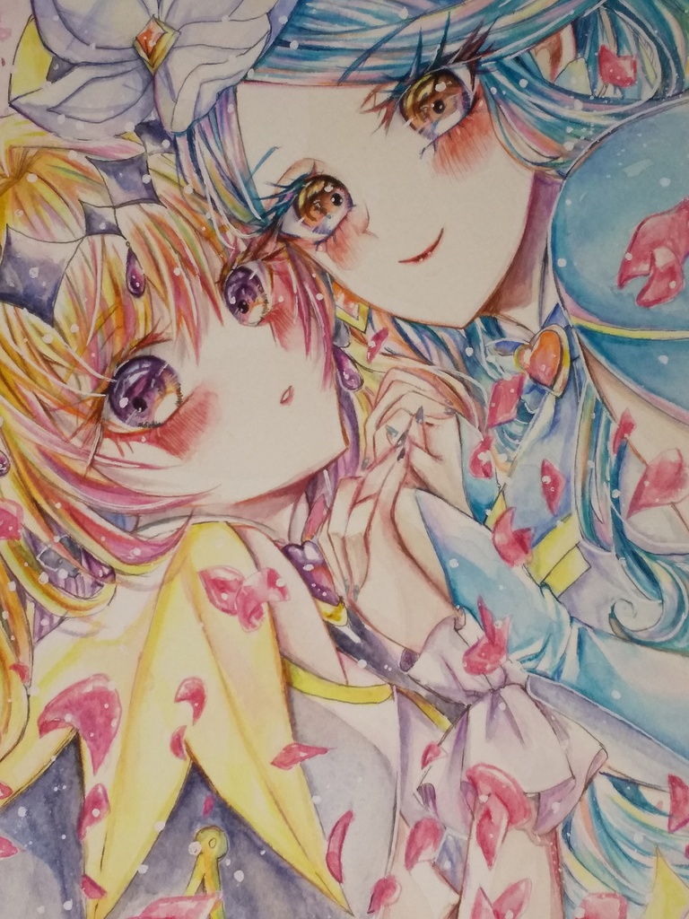 たんプリファンアート原画 キュアエクレール&キュアアルカナ・シャドウ(約B5)