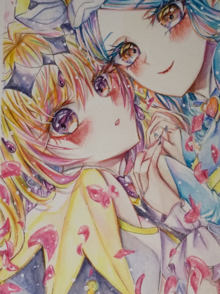 たんプリファンアート原画 キュアエクレール&キュアアルカナ・シャドウ(約B5)