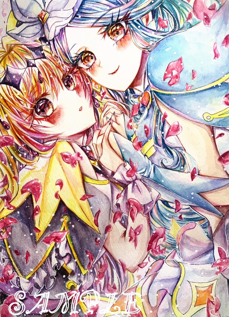 たんプリファンアート原画 キュアエクレール&キュアアルカナ・シャドウ(約B5)