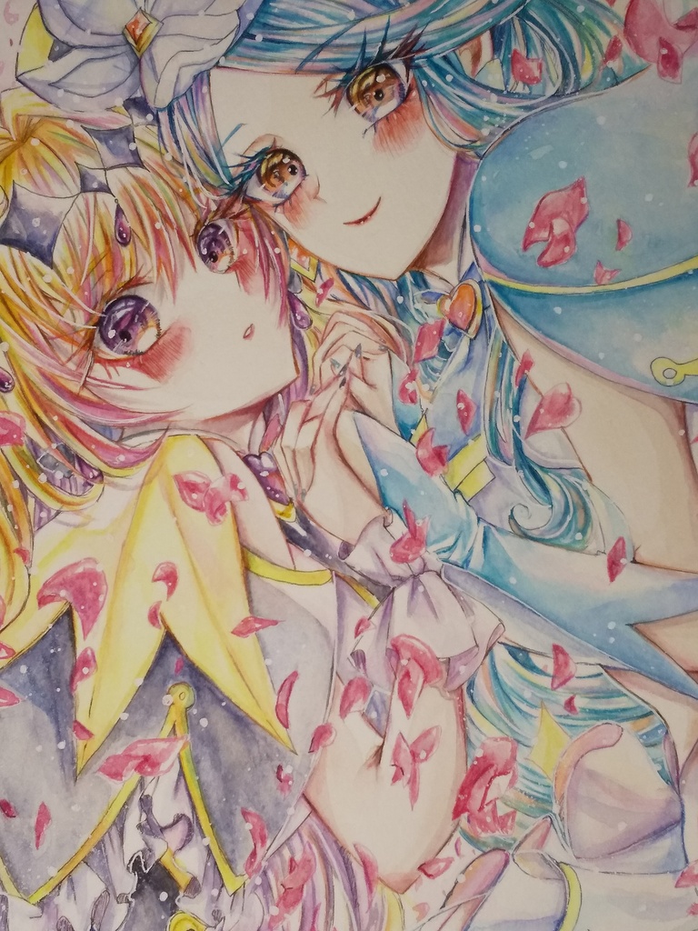 たんプリファンアート原画 キュアエクレール&キュアアルカナ・シャドウ(約B5)