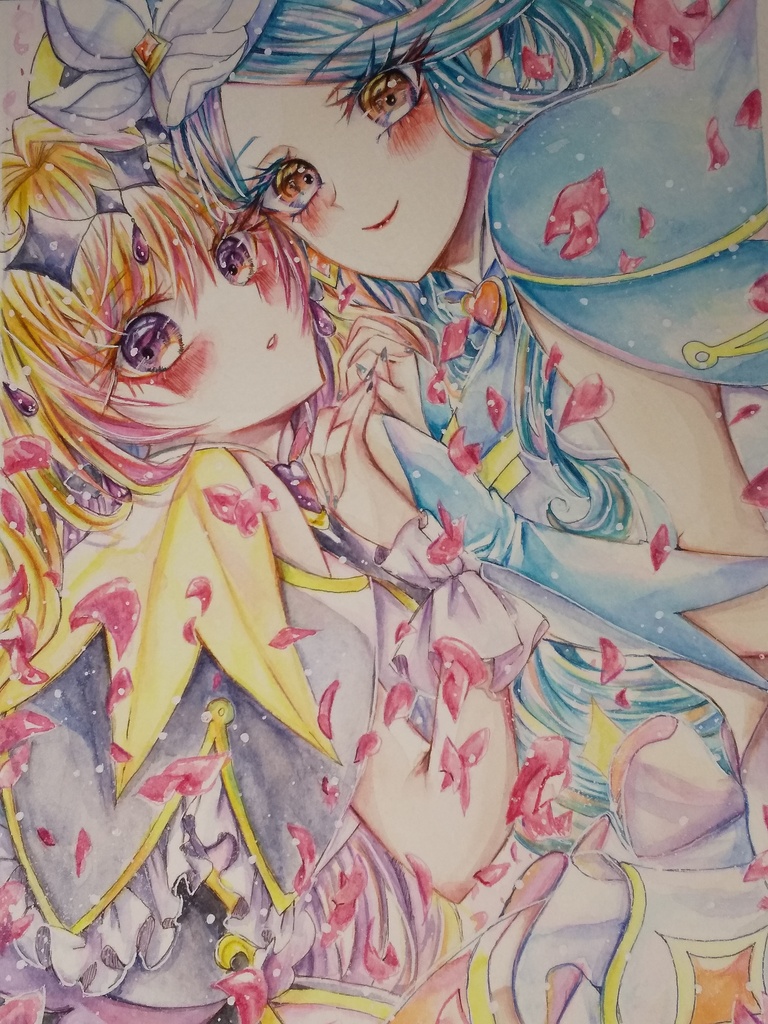 たんプリファンアート原画 キュアエクレール&キュアアルカナ・シャドウ(約B5)