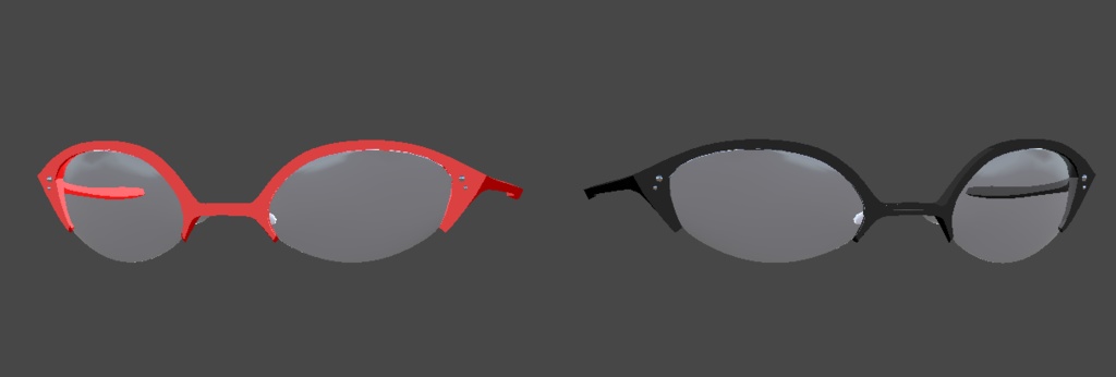 【VRChat向け】ハーフリム眼鏡