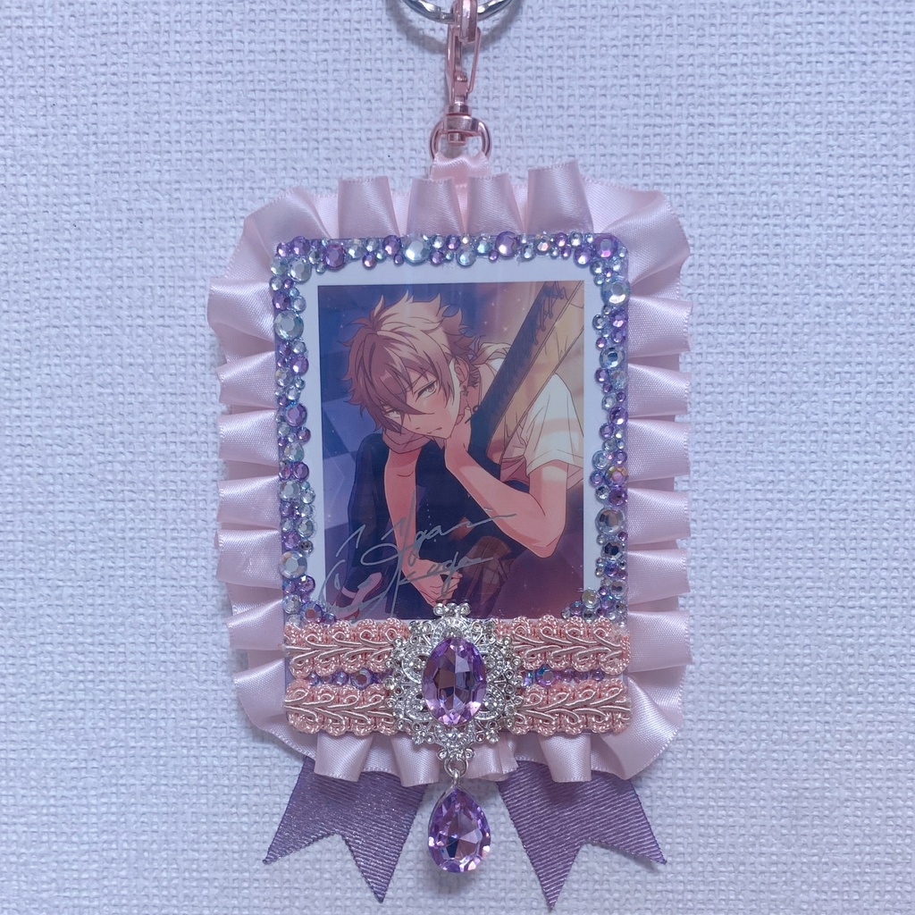 硬質カードケース　デコ　B8 紫/ピンク