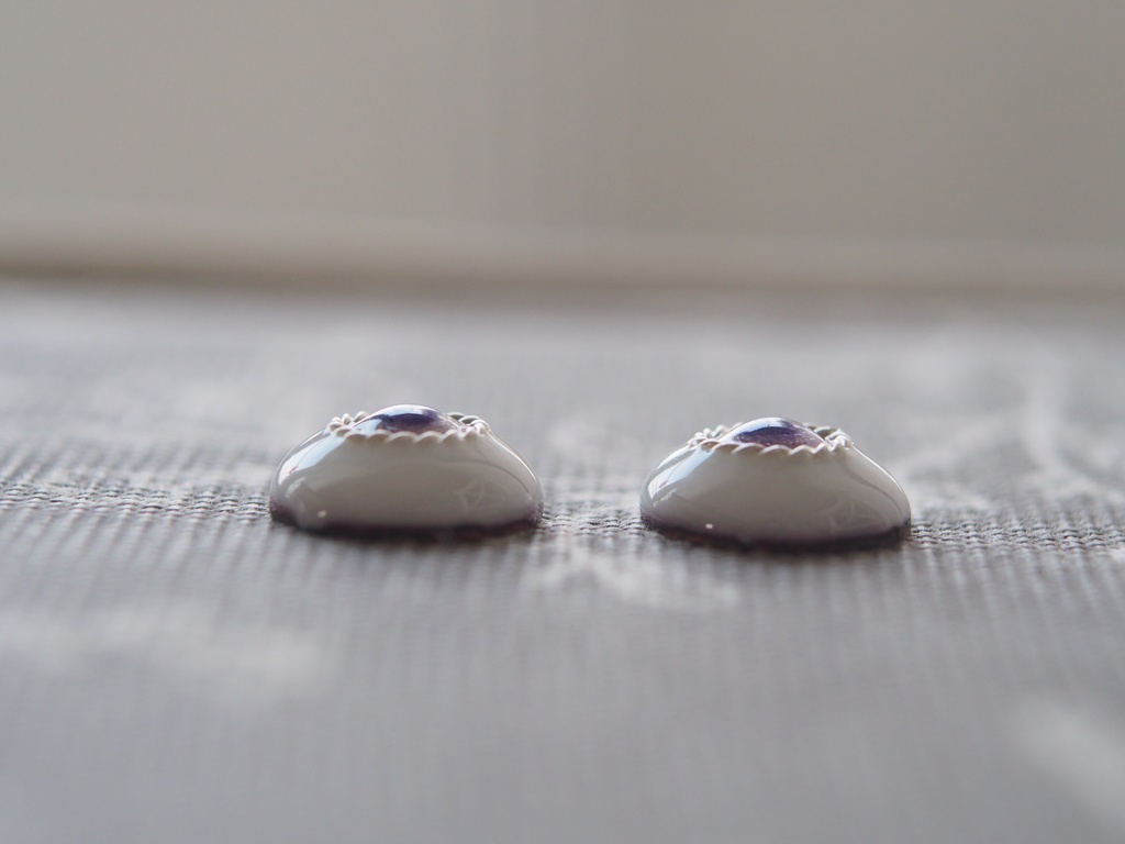 12mm/7mm パープルジェム 七宝グラスアイ