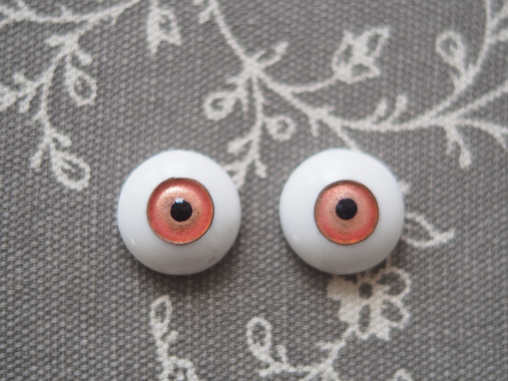 18mm/9.5mm （カッパー）ベビーピンク 七宝グラスアイ