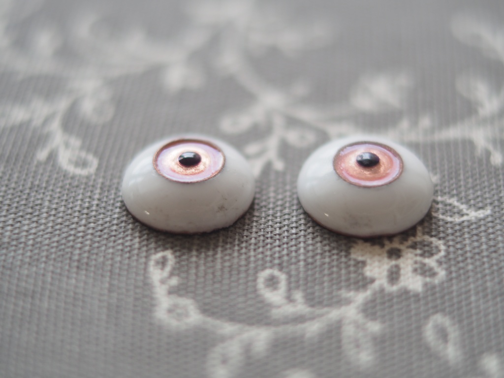 18mm/9.5mm （カッパー）ベビーピンク 七宝グラスアイ
