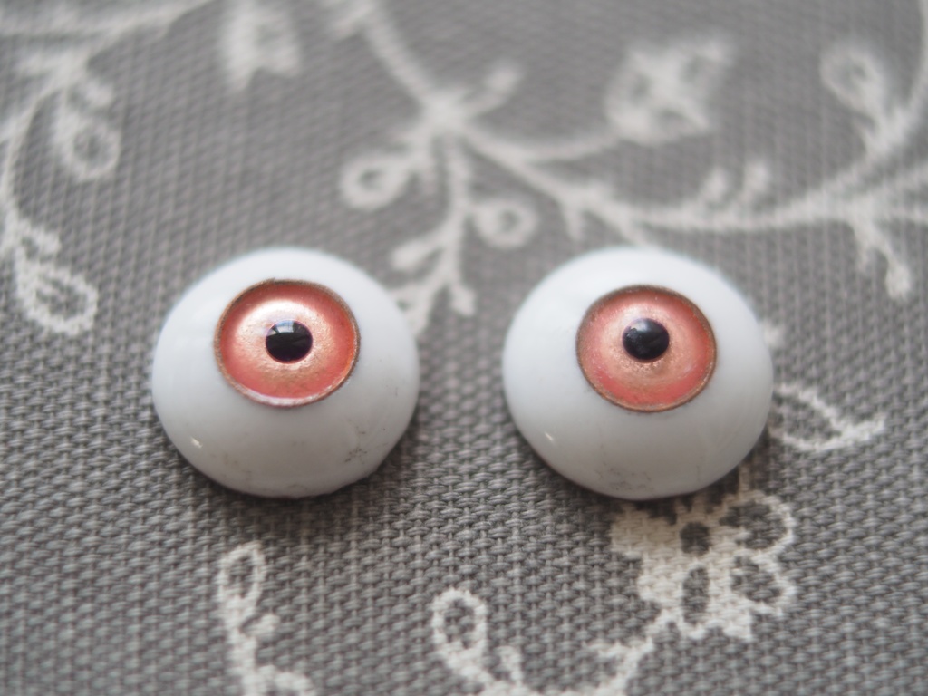 18mm/9.5mm （カッパー）ベビーピンク 七宝グラスアイ