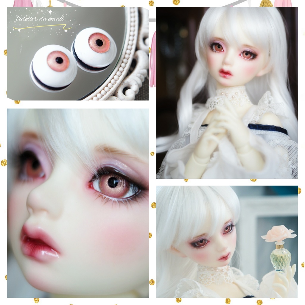 18mm/9.5mm (カッパー)ベビーピンク 七宝グラスアイ