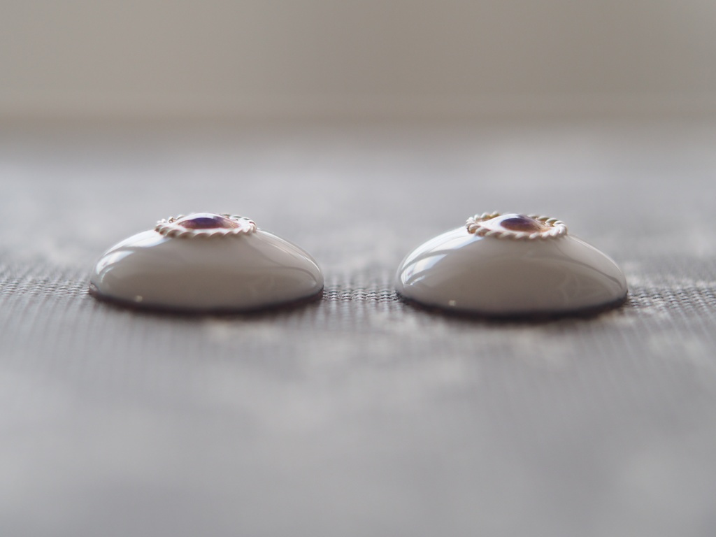 19.5mm/9mm ジェムタイプ ピンク×ゴールド 七宝グラスアイ