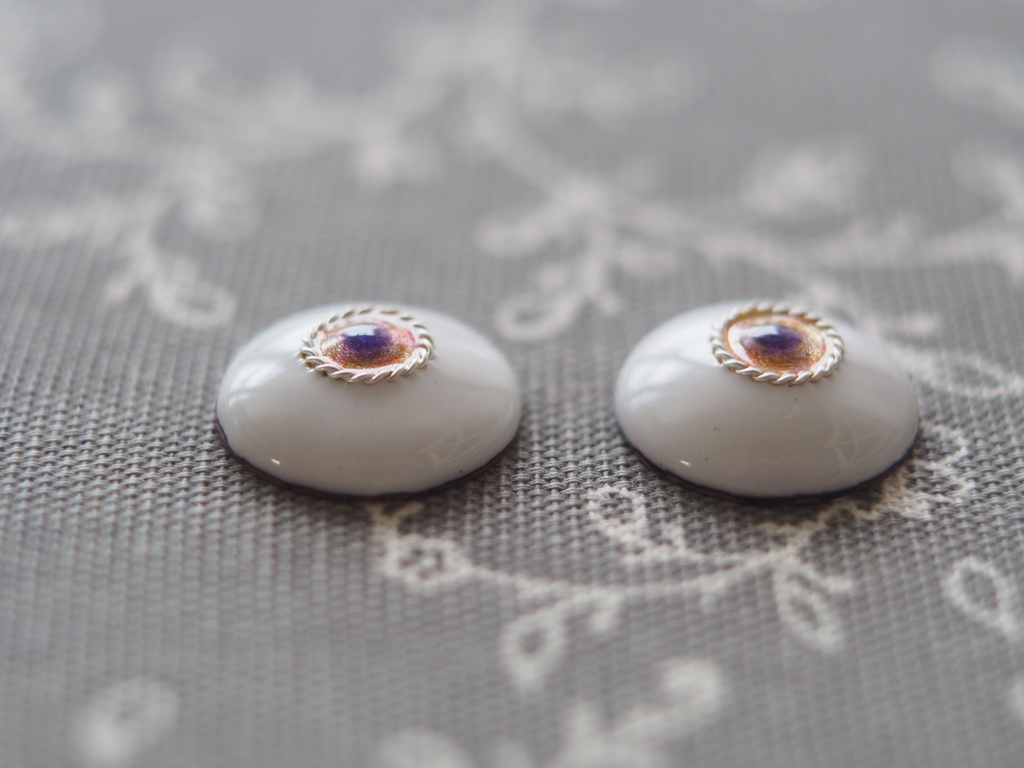 19.5mm/9mm ジェムタイプ ピンク×ゴールド 七宝グラスアイ