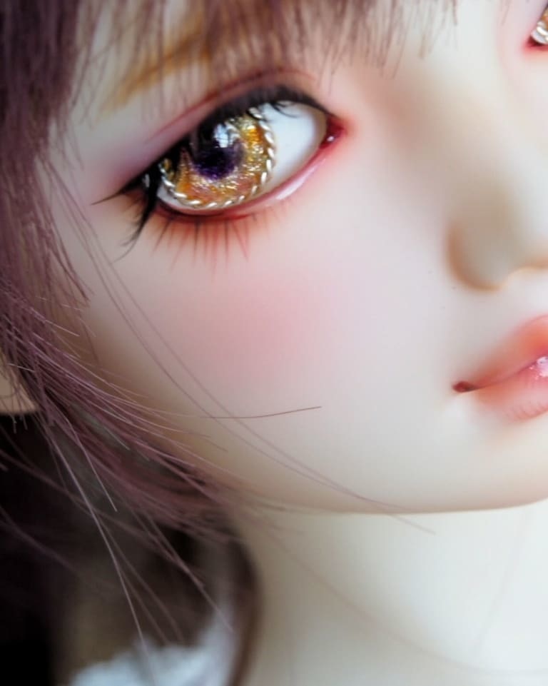 19.5mm/9mm ジェムタイプ ピンク×ゴールド 七宝グラスアイ