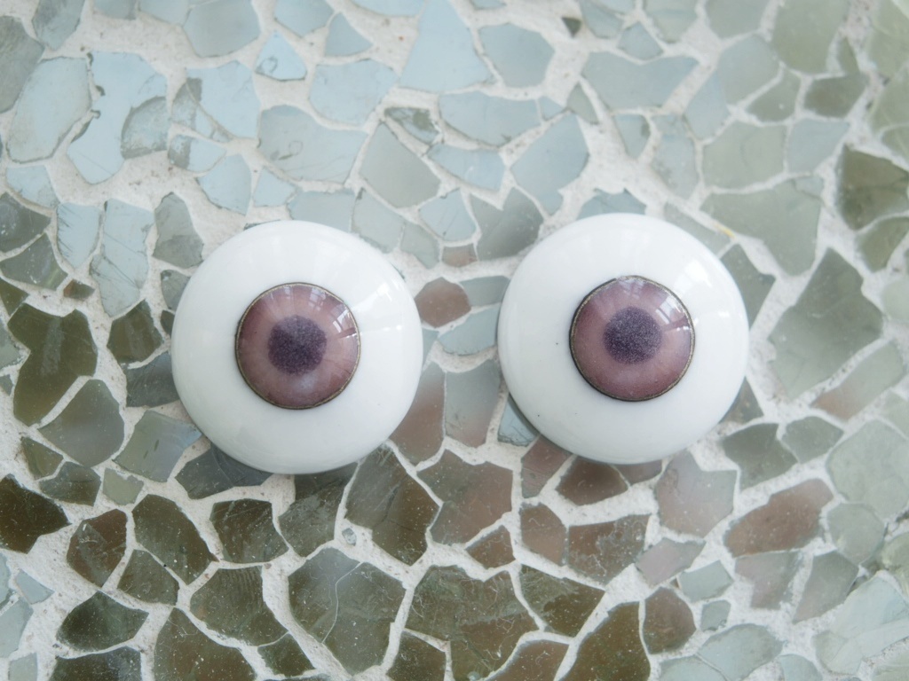 18mm/9mmパープル系（カッパー）七宝グラスアイ