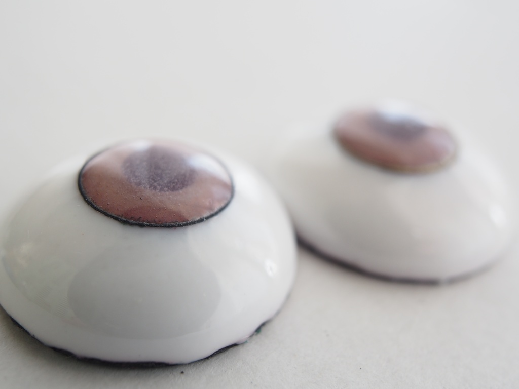 18mm/9mmパープル系（カッパー）七宝グラスアイ