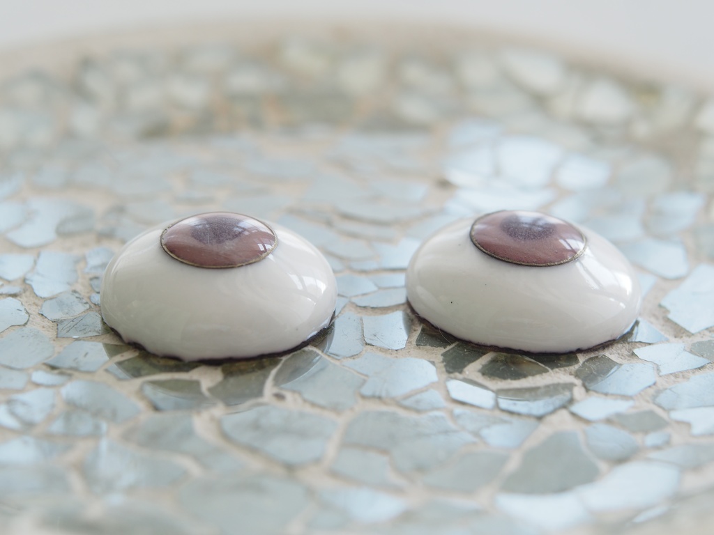 18mm/9mmパープル系（カッパー）七宝グラスアイ