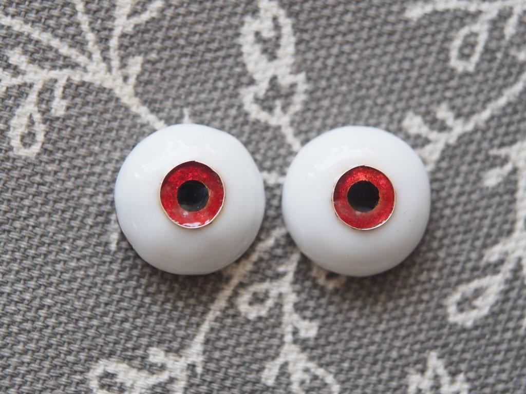 15mm/6.5mm 赤・ジェムタイプ 七宝グラスアイ