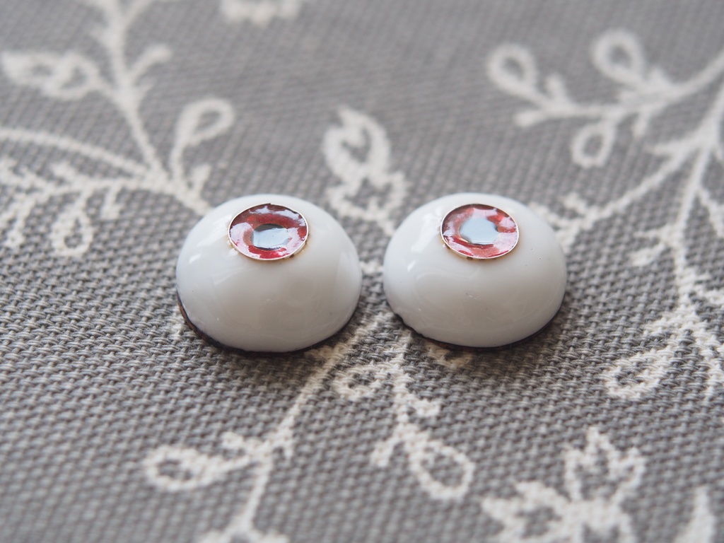 15mm/6.5mm 赤・ジェムタイプ 七宝グラスアイ