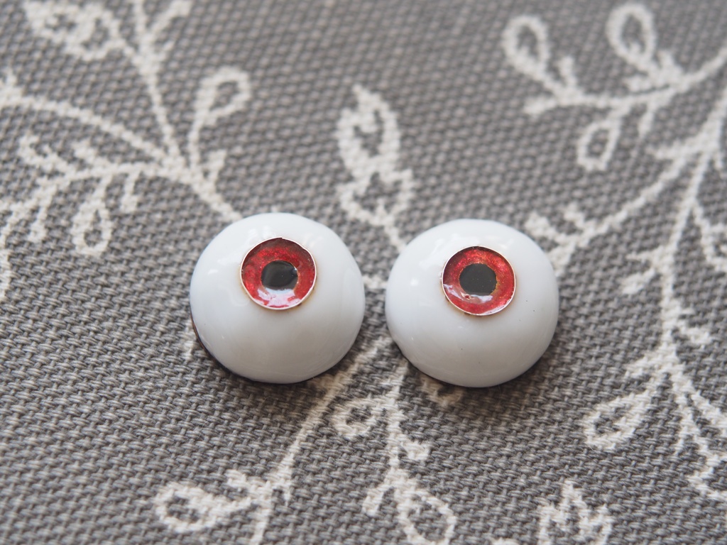 15mm/6.5mm 赤・ジェムタイプ 七宝グラスアイ