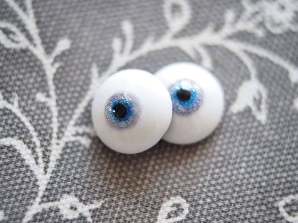 15mm/7mm 青×青紫・水彩タイプ 七宝グラスアイ