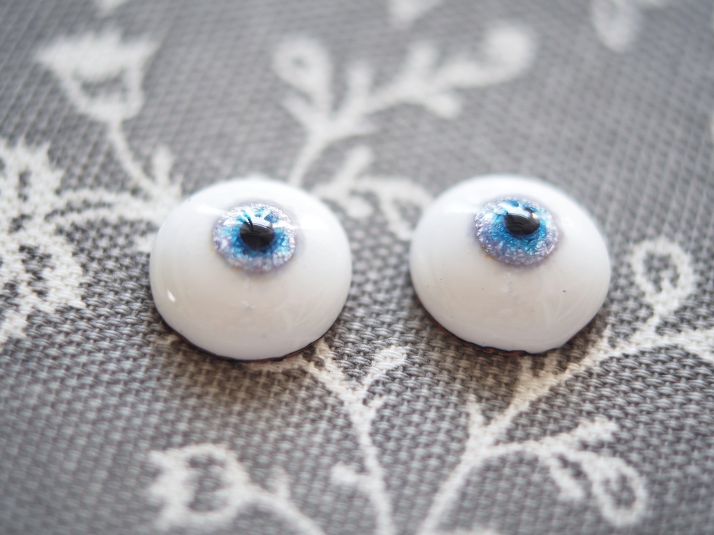 15mm/7mm 青×青紫・水彩タイプ 七宝グラスアイ