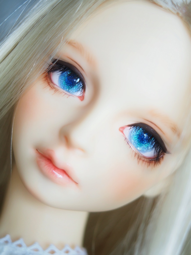 18mm/10mm 淡ブルー×ブルーグリーン 水彩タイプ 七宝グラスアイ