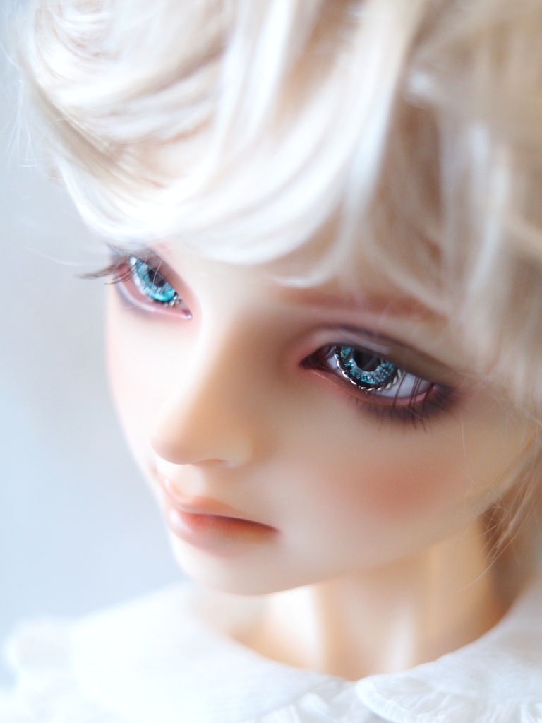15mm/8.5mm グレー×ブルーグリーン 虹彩線ありジェムタイプ・七宝グラスアイ