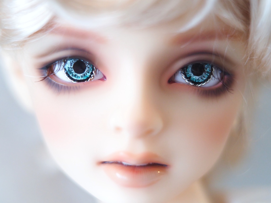 15mm/8.5mm グレー×ブルーグリーン 虹彩線ありジェムタイプ・七宝グラスアイ