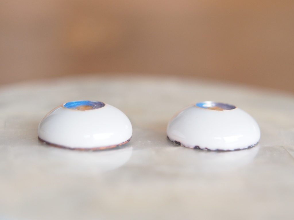 18mm/8.5mm 紫陽花色 青×青紫×ピンク ジェムタイプ 七宝グラスアイ