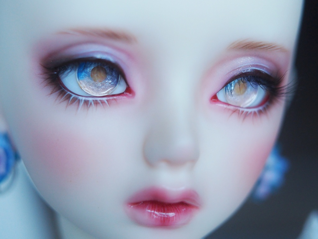 18mm/8.5mm 紫陽花色 青×青紫×ピンク ジェムタイプ 七宝グラスアイ
