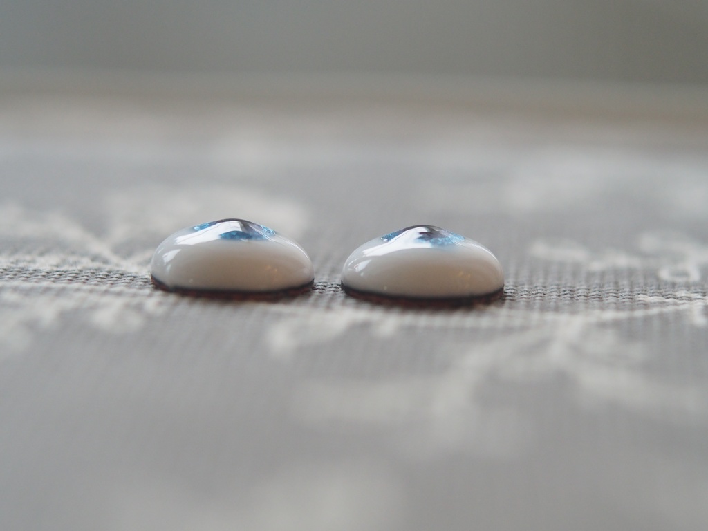 12mm/6.5mm ブルー系水彩タイプ 七宝グラスアイ