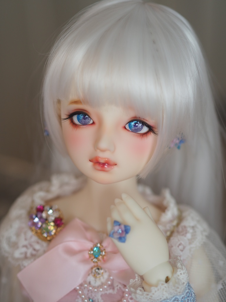 16mm/8.5mm 紫陽花色（青×紫）ジェムタイプ 七宝グラスアイ