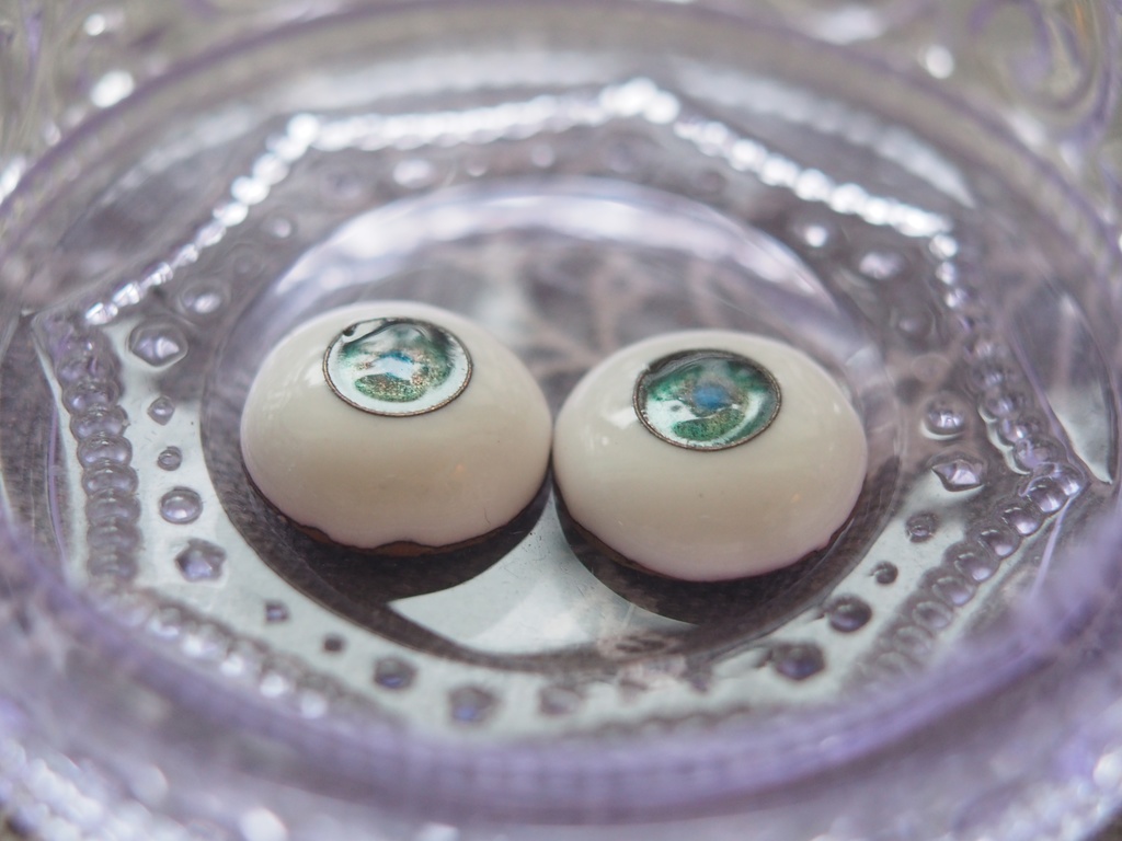 18mm/8.5mm グリーン系カッパータイプ 七宝グラスアイ