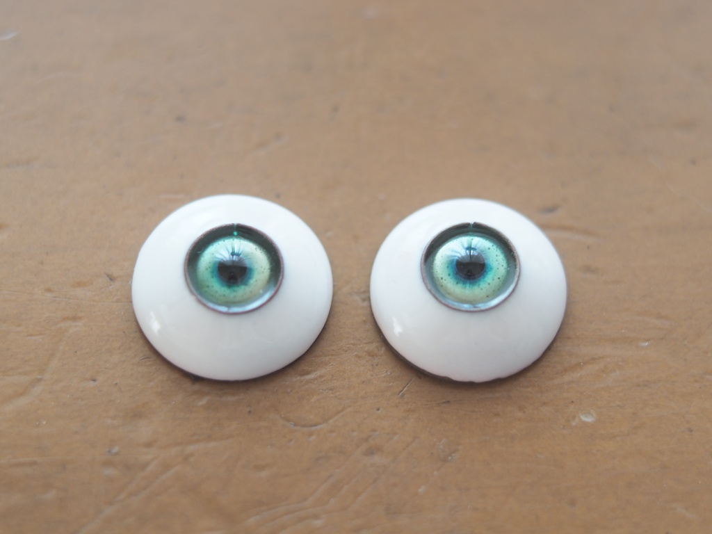 18mm/9mm グリーン系カッパータイプ 七宝グラスアイ 七宝焼きドールアイ