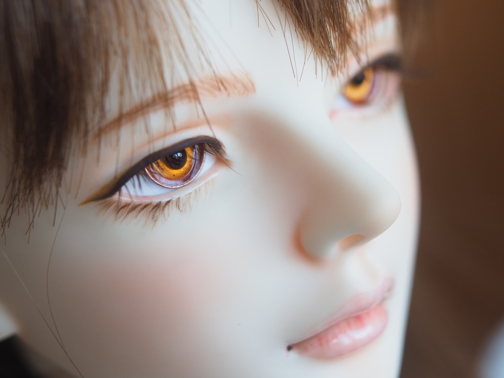 【B品】15mm/8mm イエローゴールド系 カッパータイプ 七宝グラスアイ 七宝焼きドールアイ
