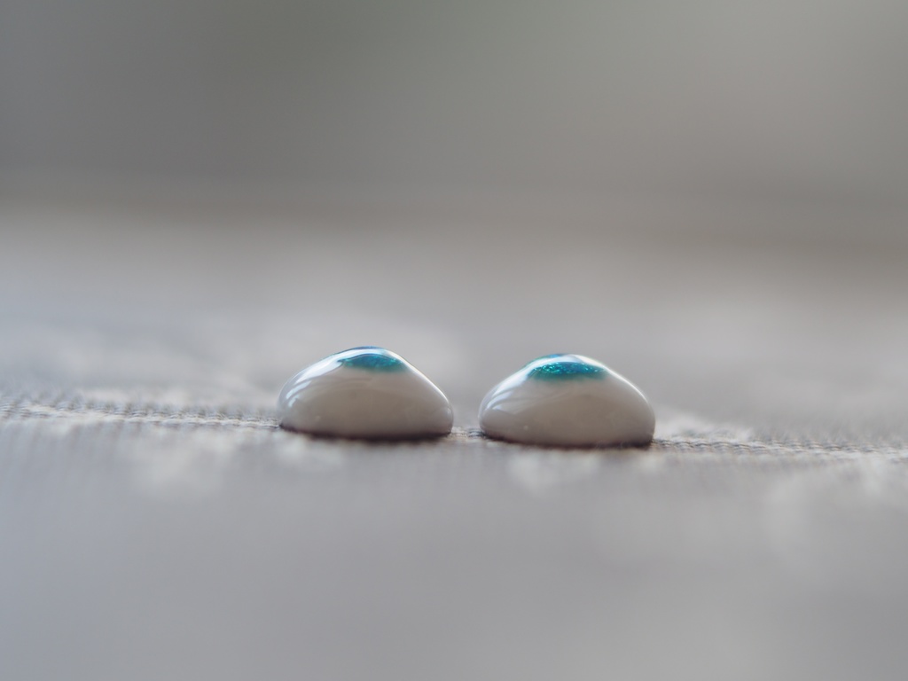 10mm/6.5mm ブルーグリーン系水彩タイプ 七宝グラスアイ 七宝焼きドールアイ