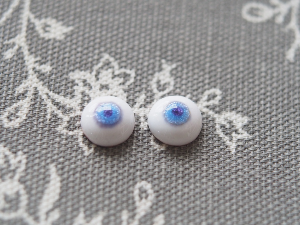 10mm/5.5mm パープル系水彩タイプ 七宝グラスアイ 七宝焼きドールアイ