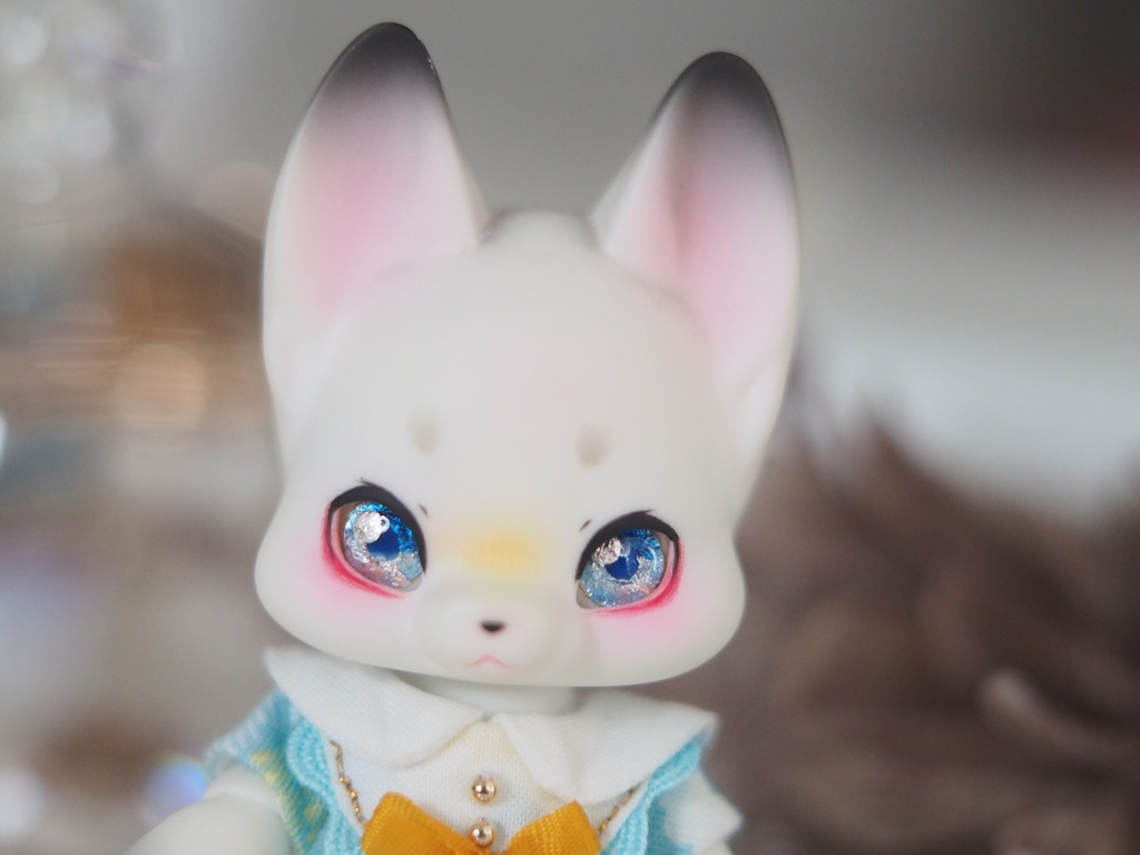 8mm/6mm ブルー系アニメ風水彩タイプ 七宝グラスアイ 七宝焼きドールアイ