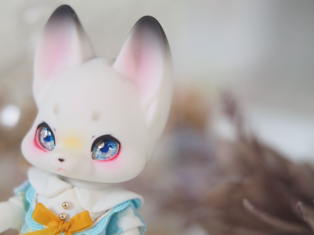 8mm/6mm ブルー系アニメ風水彩タイプ 七宝グラスアイ 七宝焼きドールアイ