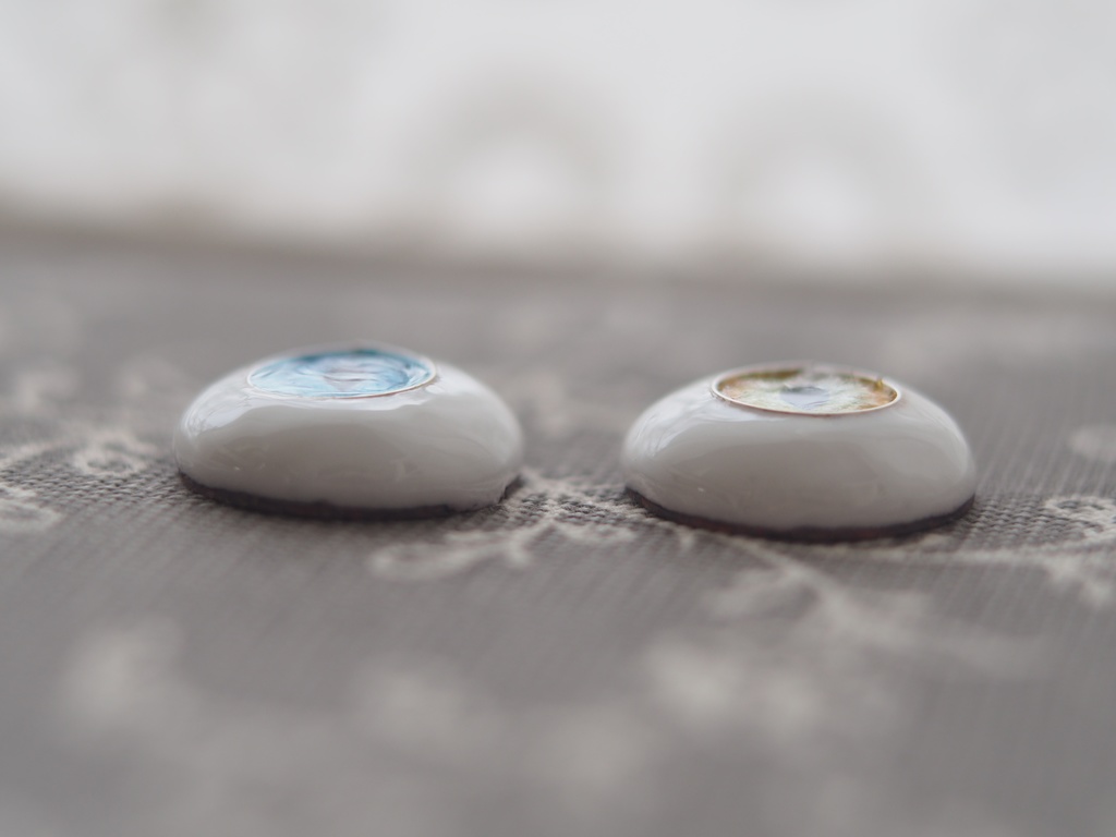 20mm/10.5mm 猫目オッドアイ ジェムタイプ 七宝グラスアイ 七宝焼きドールアイ