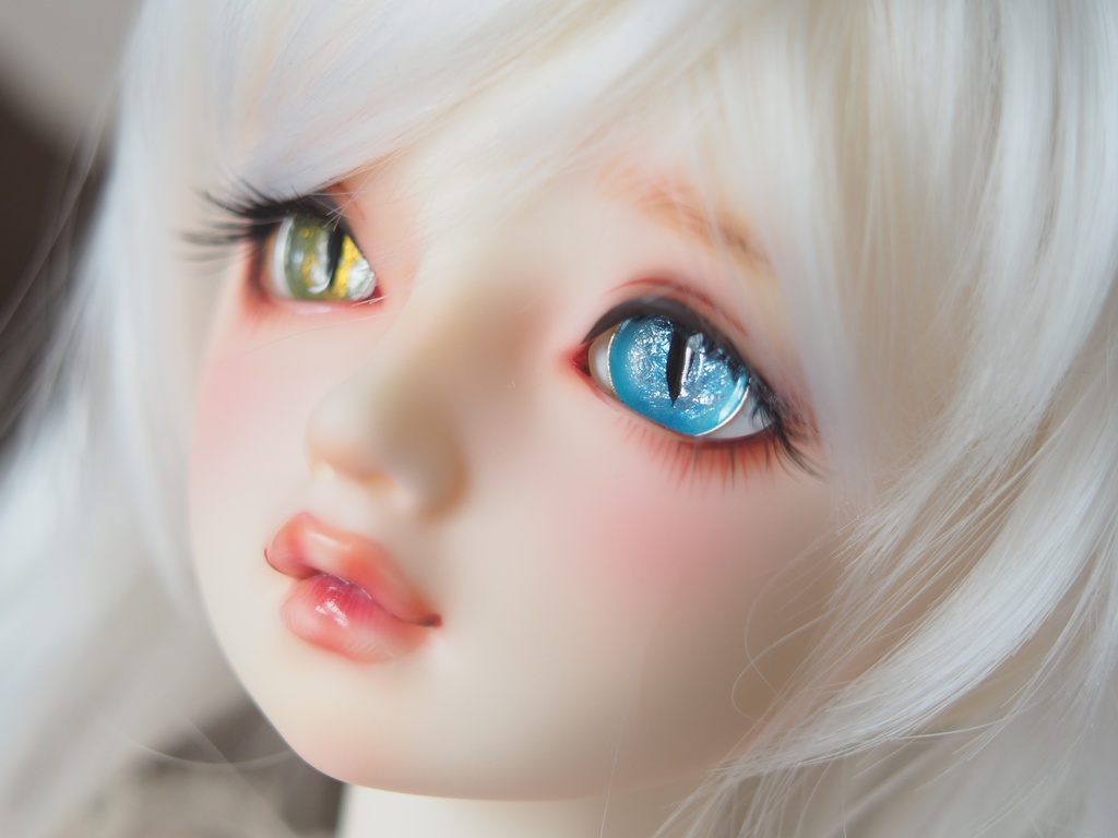 18.5mm/10mm 猫目オッドアイ ジェムタイプ 七宝グラスアイ 七宝焼きドールアイ