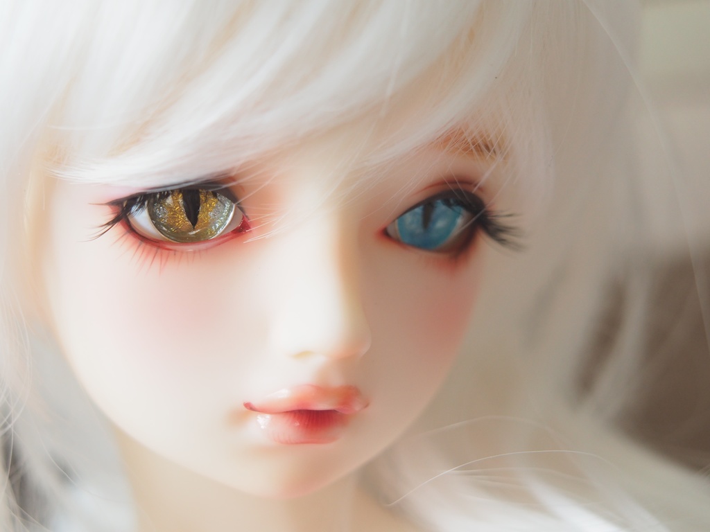 18.5mm/10mm 猫目オッドアイ ジェムタイプ 七宝グラスアイ 七宝焼きドールアイ