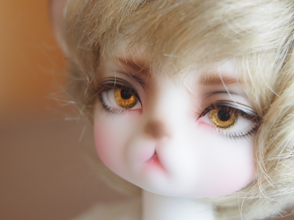 【B品】15mm/6.5mm イエローゴールド水彩タイプ 七宝グラスアイ 七宝焼きドールアイ