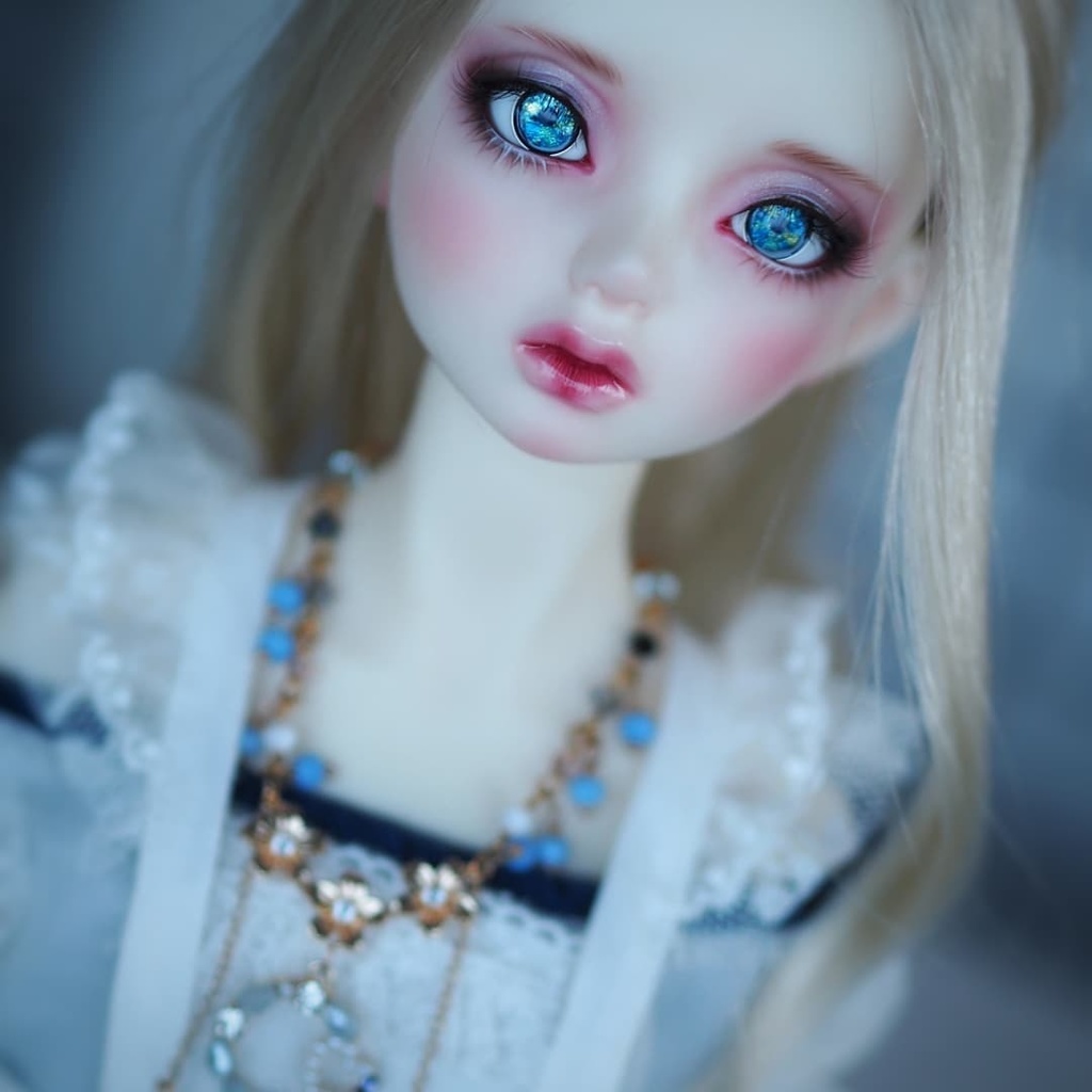 16mm/9mmダークブルー系 ジェムタイプ 七宝グラスアイ 七宝焼きドールアイ