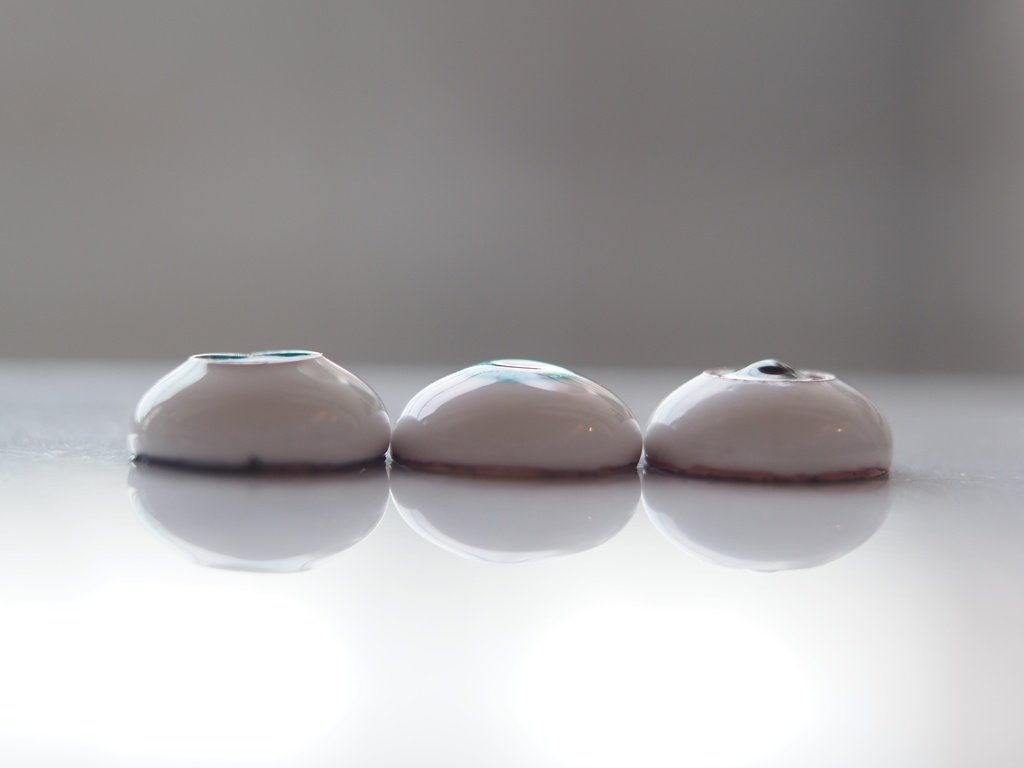 【3タイプ】15.5mm/8.5mm ブルー×ブルーグリーン系 ジェム&水彩&カッパー 七宝グラスアイ 七宝焼きドールアイ