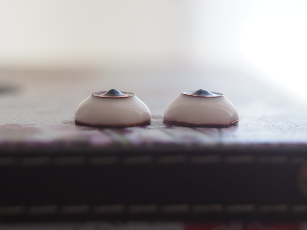 15mm/9mm カッパータイプ 極淡青紫 七宝グラスアイ 七宝焼きドールアイ