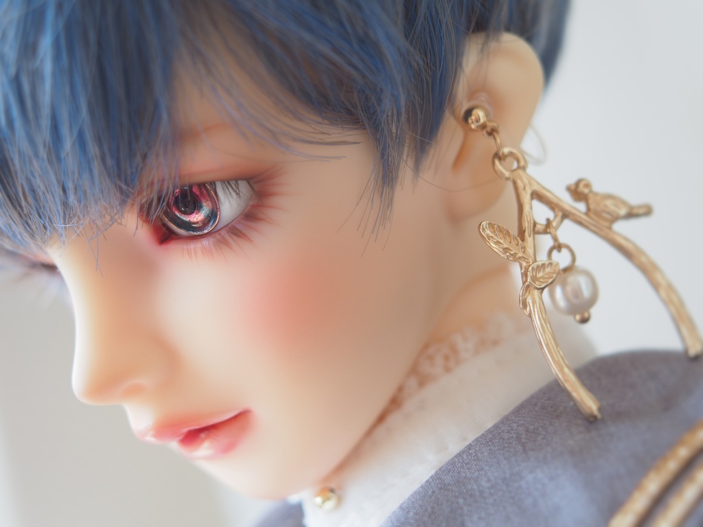 15mm/8mm 濃ピンク×ブルー系カッパータイプ 七宝グラスアイ 七宝焼きドールアイ