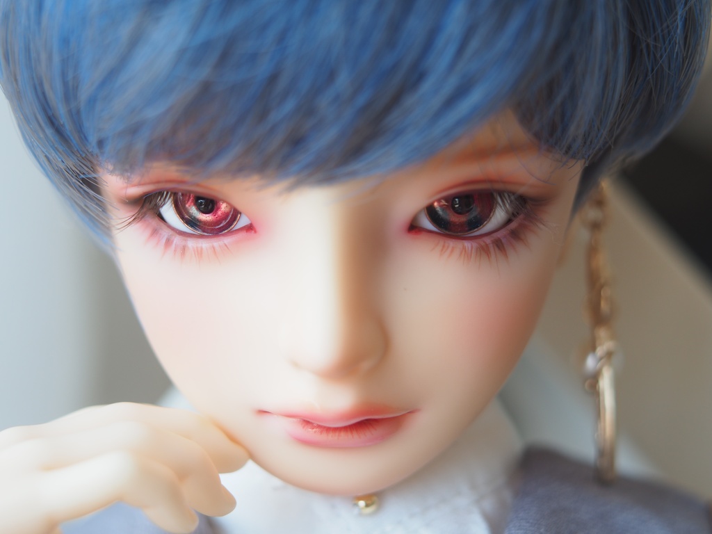 15mm/8mm 濃ピンク×ブルー系カッパータイプ 七宝グラスアイ 七宝焼きドールアイ