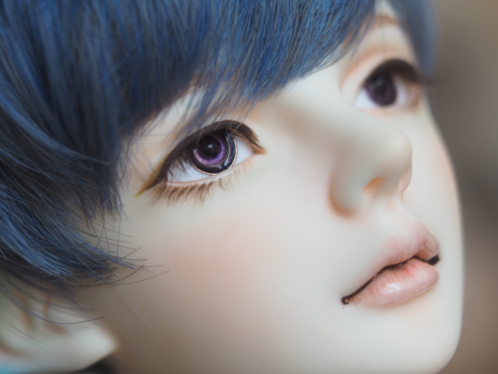 15.5mm/7mm 小虹彩パープル系カッパータイプ 七宝グラスアイ 七宝焼きドールアイ